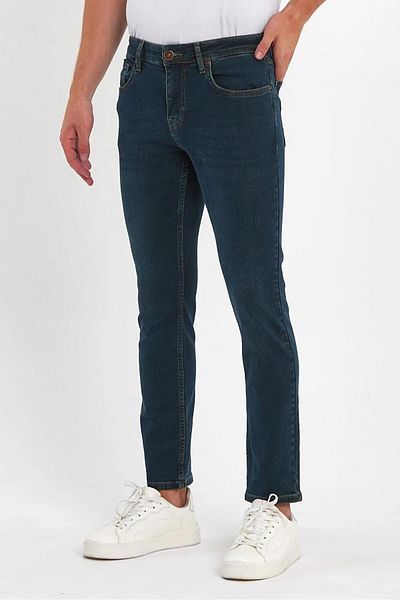 DENİM LONİ Ανδρικό τζιν παντελόνι Regular Fit Green Lycra-6470