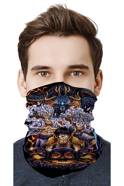 FG KONNİCHİWA One PIece Anime Manga Motor Cycling Face Mask Outdoor Buff Neck Collar Bandana Balaklava