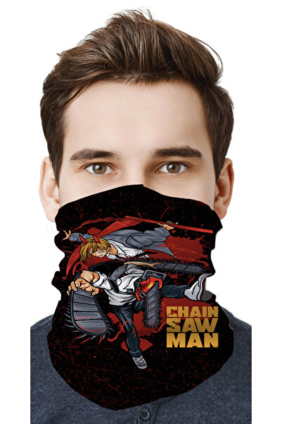 FG KONNİCHİWA Anime Manga Chainsaw Man Motor Cycling Face Mask Outdoor Buff G...