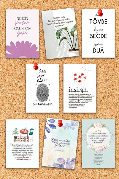 Pankart Evi Set de 8 carduri islamice sufism