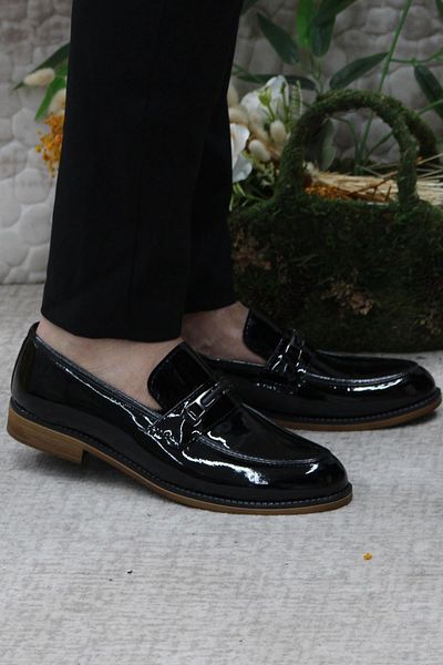 fort Rasgo 2703 Black Patent Leather Loafer Men's Ballerina Shoes