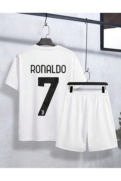 AMMA Σετ σορτς μπλουζάκι Unisex Cristiano Ronaldo με στάμπα στο κάτω μέρος 100% βαμβακερό