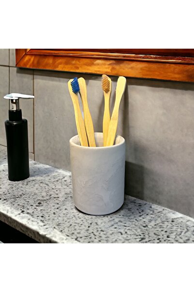 Miya Art Studio Εργαλείο βουρτσίσματος δοντιών από γκρι σκυρόδεμα