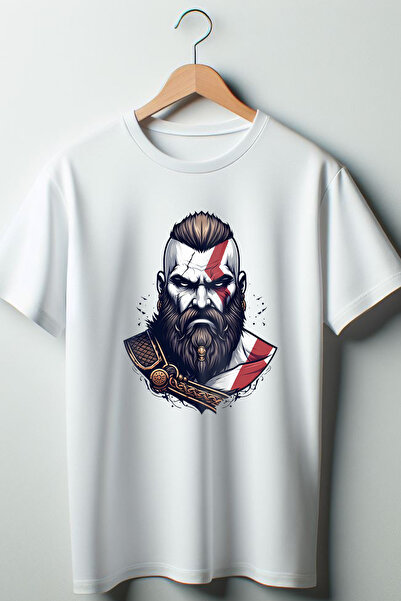 Vordevia تي شيرت كراتوس إله الحرب مطبوع كبير الحجم