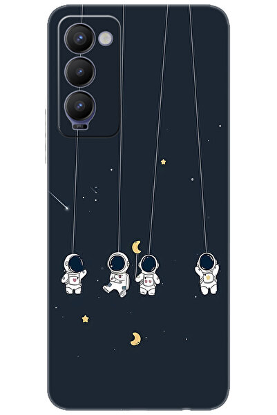Camon Tecno 18 (CH6n) Uyumlu Kılıf Desen Baskılı Silikon Astronot STK:663 CP-...