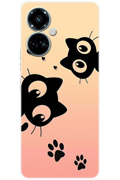 Camon Tecno 19 PRO (CI8n) Uyumlu Kılıf Desen Baskılı Silikon Kedi STK:626 CP-...