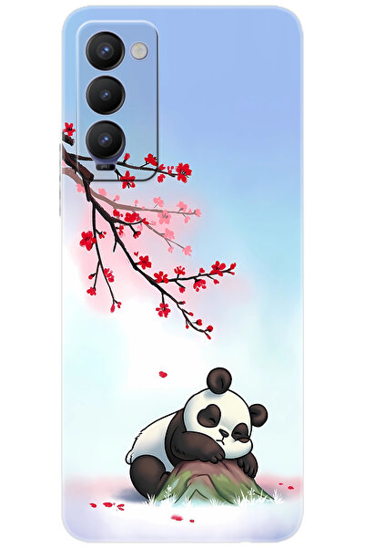 Camon Tecno 18 (CH6n) Uyumlu Kılıf Desen Baskılı Silikon Uyuyan Panda STK:627...