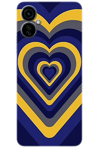 Camon Tecno 19 NEO (CH6i) Uyumlu Kılıf Desen Baskılı Silikon Sarı Lacivert Ka...