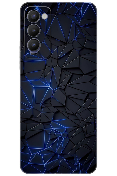 Camon Tecno 18 (CH6n) Uyumlu Kılıf Desen Baskılı Silikon Prizmatik Tasarım ST...