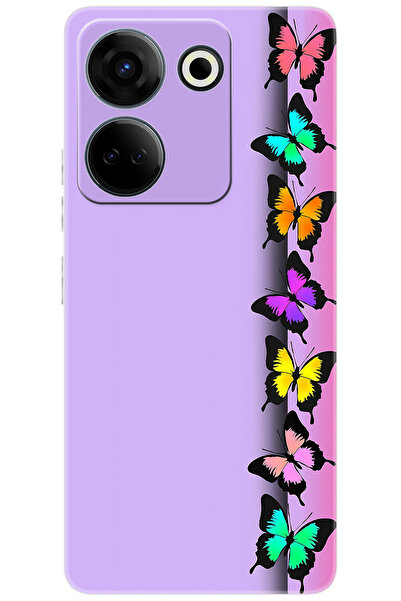 Camon Tecno 20 (CK6n) Uyumlu Kılıf Desen Baskılı Silikon Kelebek STK:671 CP-P...