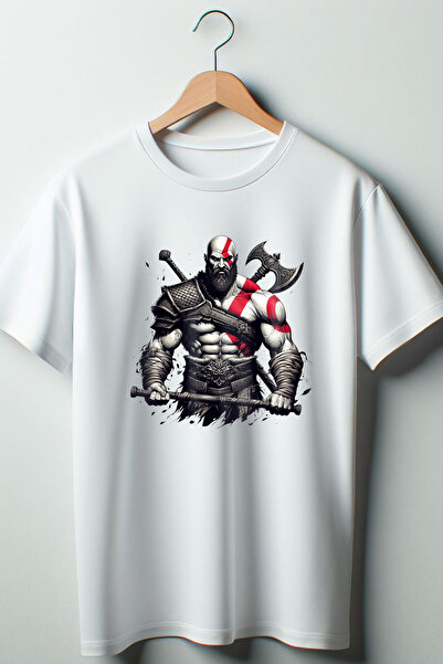 Vordevia تي شيرت كراتوس إله الحرب مطبوع كبير الحجم