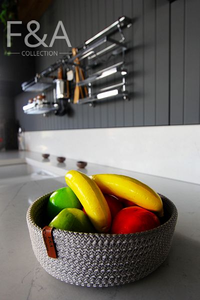 F&A COLLECTION 3-Piece Jute Gray Basket Organizer - Organic Minimalist Box