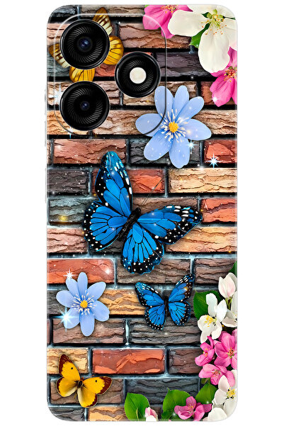 TECNO Spark 10C (KI5k) Uyumlu Kılıf Desen Baskılı Silikon Kelebek STK:672 CP-...