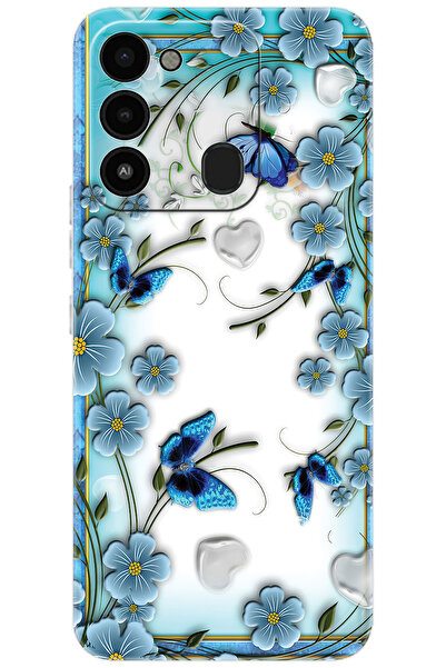 TECNO Spark 8C (KG5k-KG5q) Uyumlu Kılıf Desen Baskılı Silikon Çiçek ve Kelebekler STK:547 CP-M6MOfux