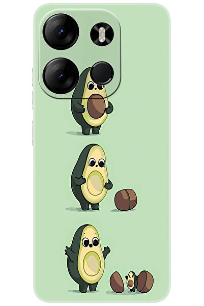 TECNO Spark GO 2023 (BF7n) Uyumlu Kılıf Desen Baskılı Silikon Avakado STK:618 CP-pz3ItEu