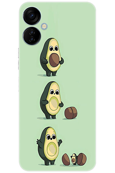 TECNO Spark 9T (KH6) Uyumlu Kılıf Desen Baskılı Silikon Avakado STK:618 CP-oWirnPz