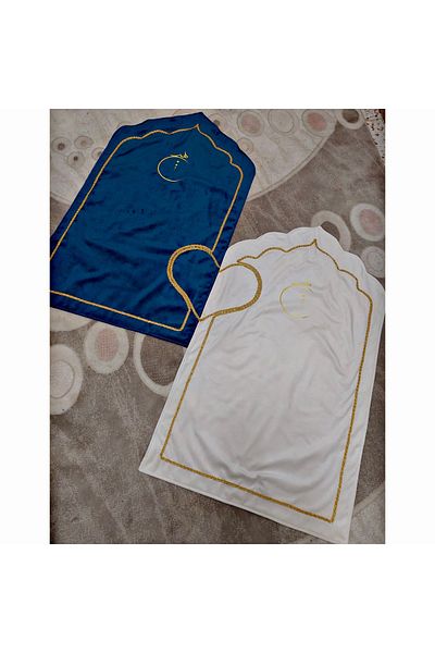 Evince Blue-cream Heart Double Challenge 2 Pieces, Fiber, Velvet Fabric, 2 Pieces Rosary