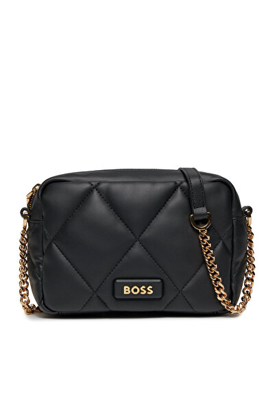 BOSS Kadın Marka Logolu Günlük Kullanım Siyah Omuz Çantası 50513264-001
