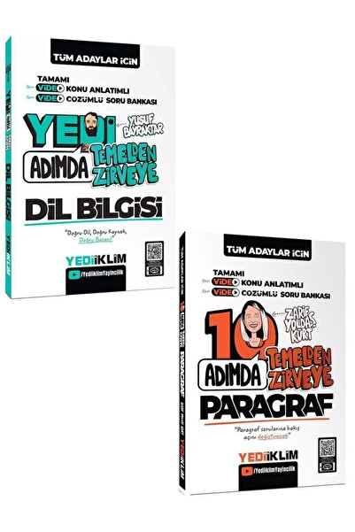 Yediiklim Yayınları Tüm Adaylar Için Temelden Zirveye Dil Bilgisi 10 Adımda Paragraf Video Konu Anlatımlı Ve Video Çöz
