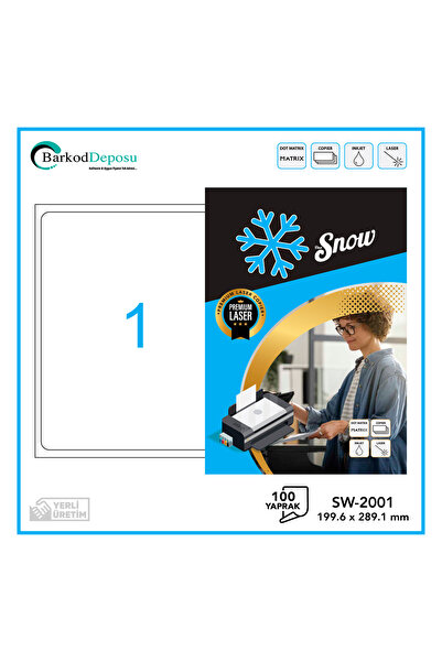 BARKOD DEPOSU® Sw-2001 A4 Lazer Etiket 199.6×289.1 Mm