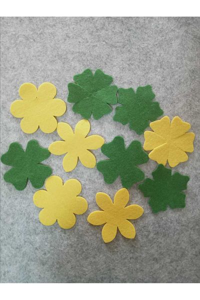 Endüstriyelkesim Felt Flower Ornaments 10 Pieces Pack