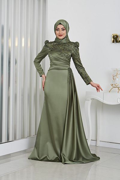 Rana Zenn ROSA ABENDKLEID KHAKI