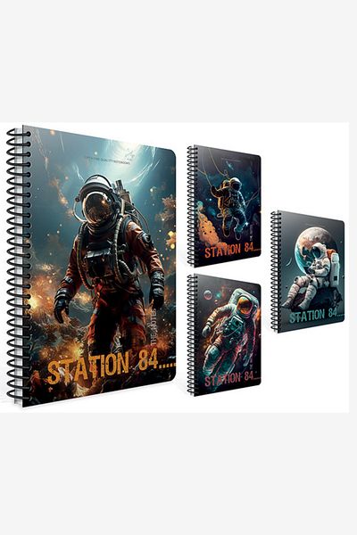 Gıpta Station Spiral Cardboard Cover Notebook A4 60 Sheets Checkered 5 Pieces
