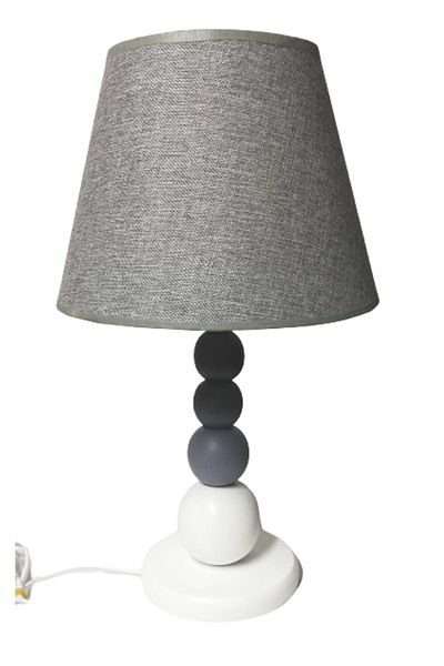 TEKAY AYDINLATMA Gray white black wooden bedroom lampshade