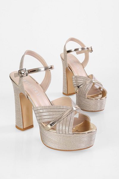 Shoeberry Pantofi cu toc Piera Gold Glitter pentru damă