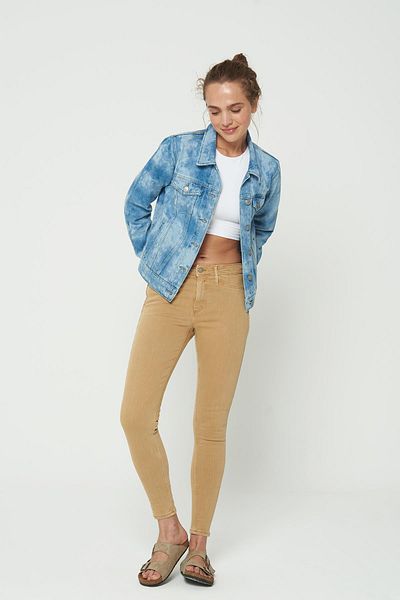 CROSS JEANS Judy Camel Regular Waist Zippered Skinny Fit Jean Trousers C 4521-117