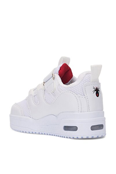 Nstil Daily Unisex Children's White Red Lighted Velcro Elastic Spiderman Detailed Sneaker 267