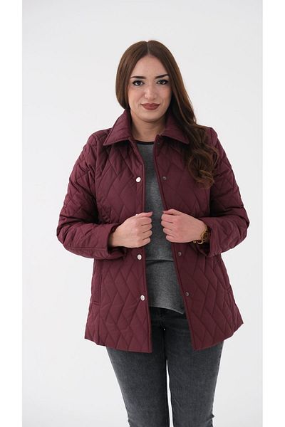 Blues Outlet PALTON MATLASAT PENTRU FEMEI - ROȘU CLARET