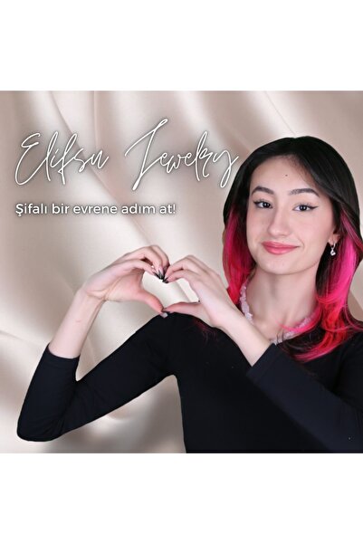 Elifsu Jewelry Pembe Kuvars Taşı Kırıktaş Doğal Taş Kolye