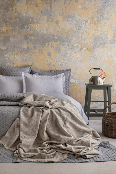 Apricitas HOME Timeless Trona Indigo Çift Kişilik Yatak Örtülü Nevresim Takım...
