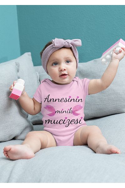 ADABEBEK Mother's Little Miracle Printed Short Sleeve Snap Badi
