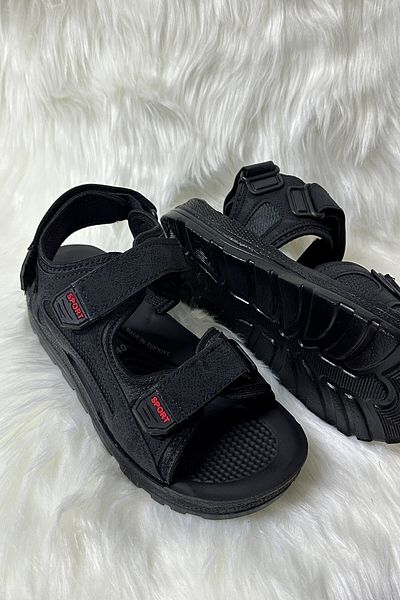 Nstil Μαύρη χοντρή σόλα - Velcro Adjustable Daily Beach Pool Sea Sandals 037-337