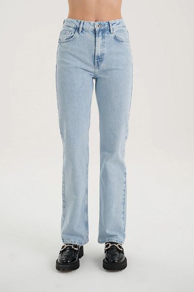 CROSS JEANS Ice Blue High Waist Patty Zippered Vintage Straight Fit Jean Trousers C 4931-006