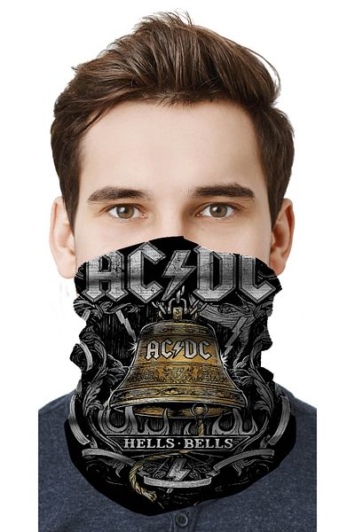 FG KONNİCHİWA Acdc Metal Music Motor Cycling Face Mask Outdoor Patterned Buff Neck Collar Bandana Balaklava