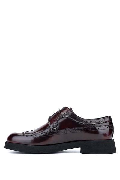 Tamer Tanca Men's Genuine Leather Claret Red Casual Shoes