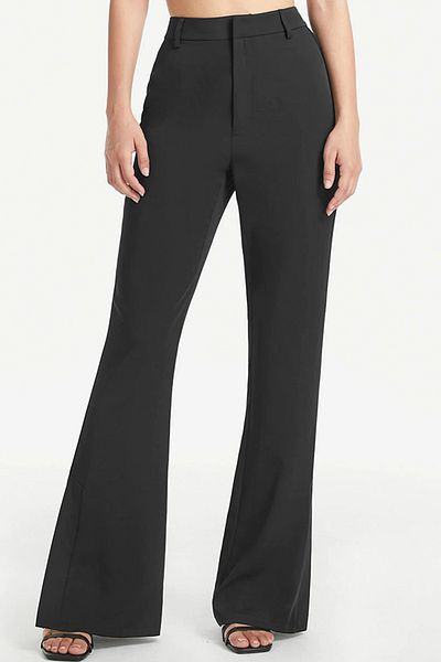 nurbeli Black Women's Spanish Wide Leg Lycra Large Size Spaced Pants
