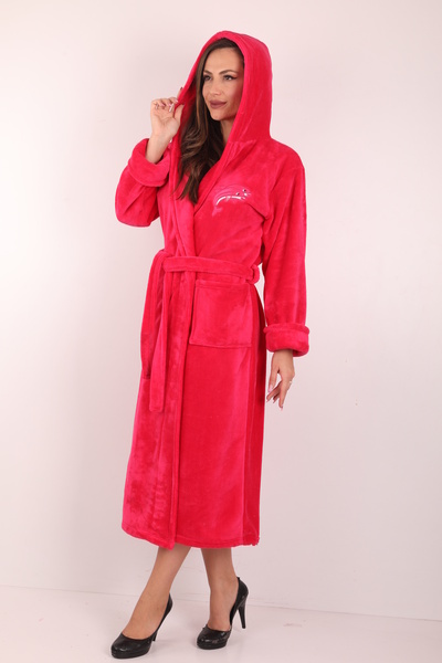 Wild Love Rochie lungă de damă, cu glugă, brodata 100% bambus