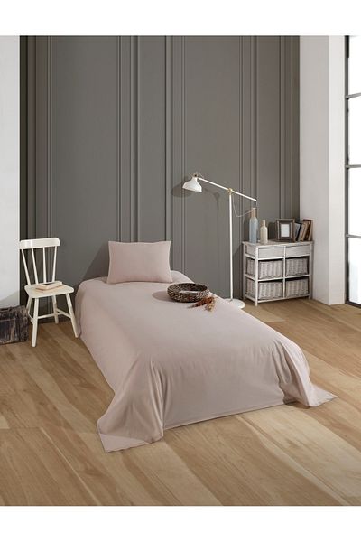 üntaş Üntaş Serenat Double Elasticless Sheet and 2 Pillowcases Plain Brown