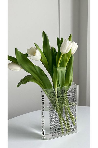 Gri Grafik Design Workshop Romeo Juliet Printed - Special Design Book Vase