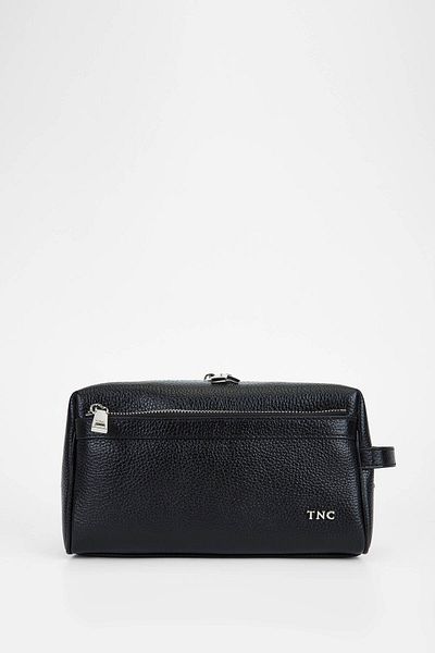 Tamer Tanca Men's Genuine Leather Black Shaving Bag