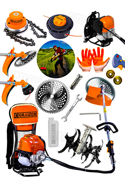 Graizer Gta Sırt Tipi Benzinli Motorlu Ot Çalı Tırpanı Çim Biçme Makinesi Tir...