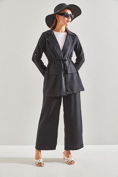 Bianco Lucci Modest Women's Elastic Waist Jacket and Pants Hijab Suit60151008