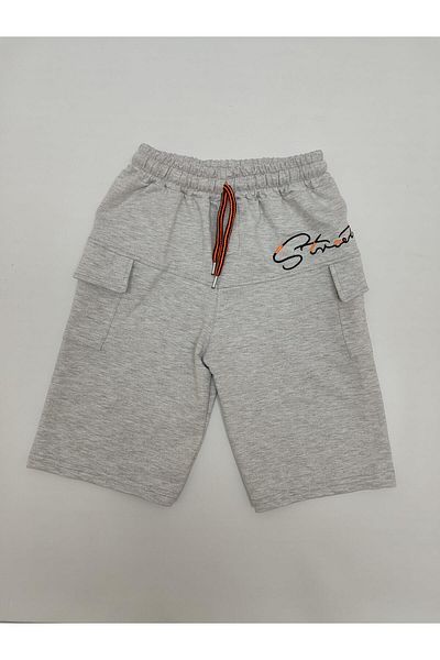 CANBİX Boy's Cargo Pocket Combed Cotton Capri