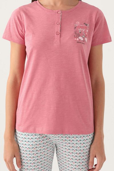 Arnetta Women's Pajama Set - Buttoned Collar, Pocket, Large Size, 100% Cotton