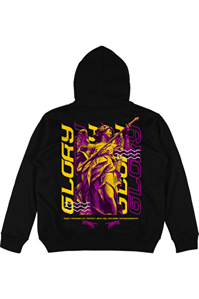 Adrift Φούτερ Glory Oversize Unisex με κουκούλα, Μαύρο