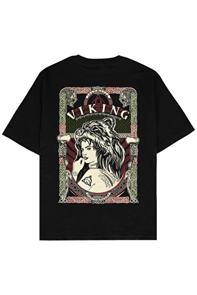 Adrift Tricou unisex oversize negru Viking